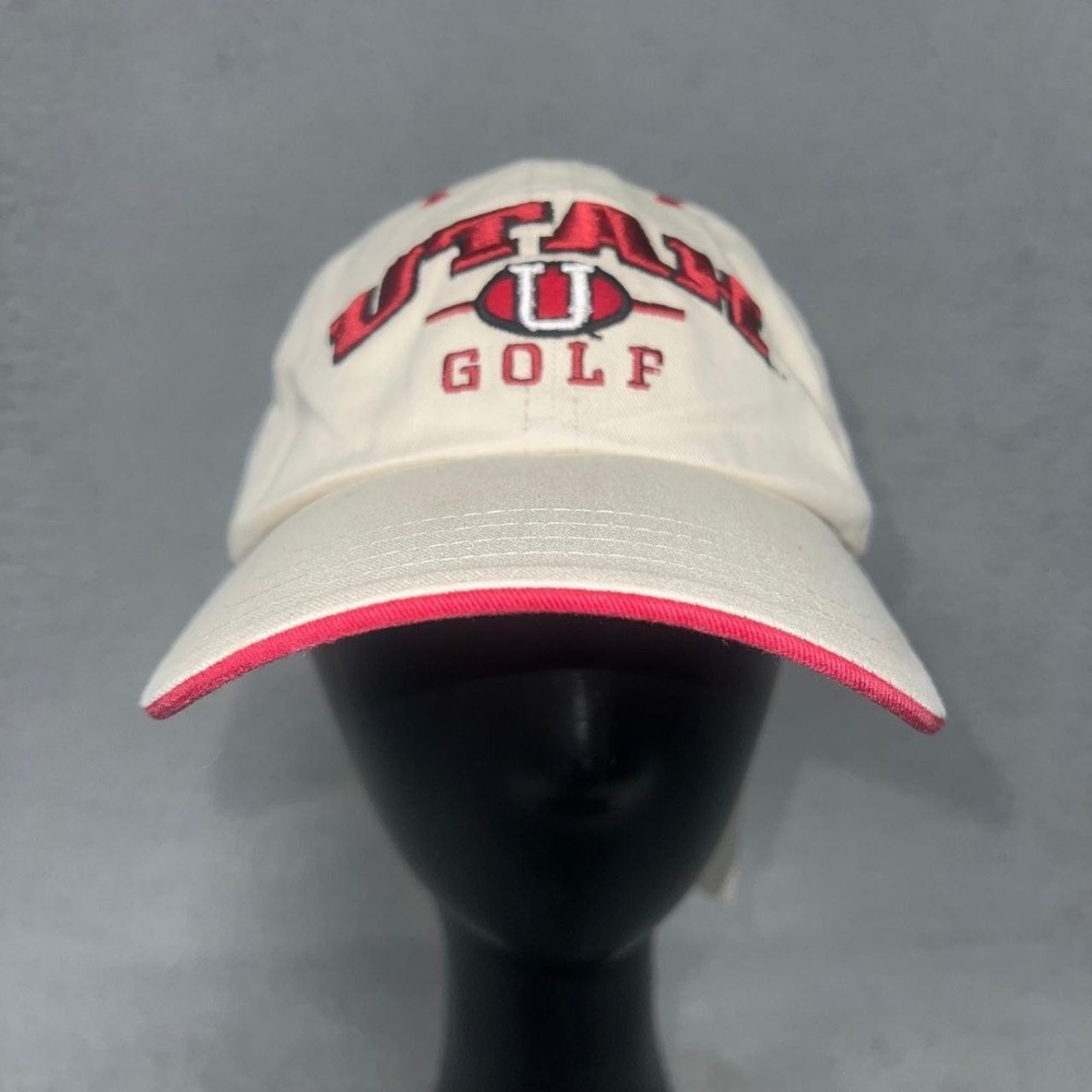 NWT Zephyr Utah Utes Golf Cap White Red Embroidered Logo Snapback‎ NCAA *Flaw